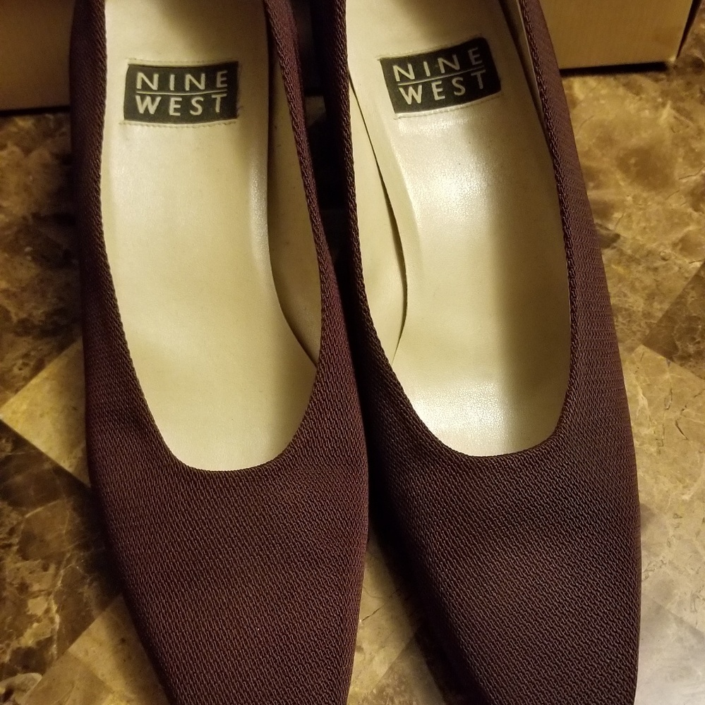 Burgandy cloth heels